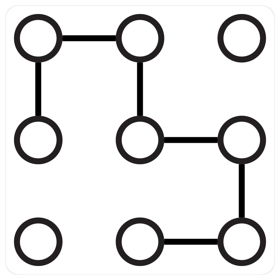 Pattern Lock icon concept in black line color vector