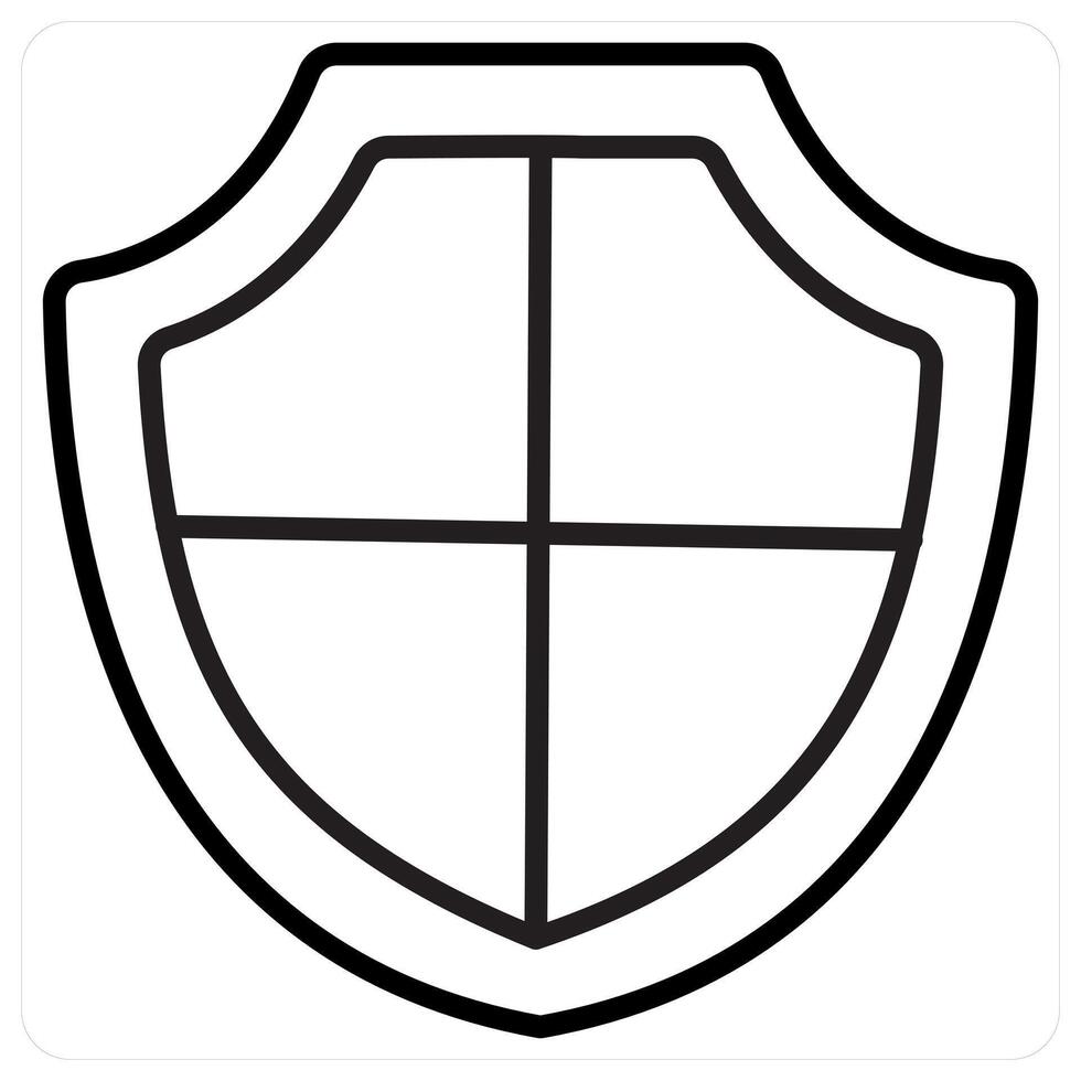 Security concept in black line color vector