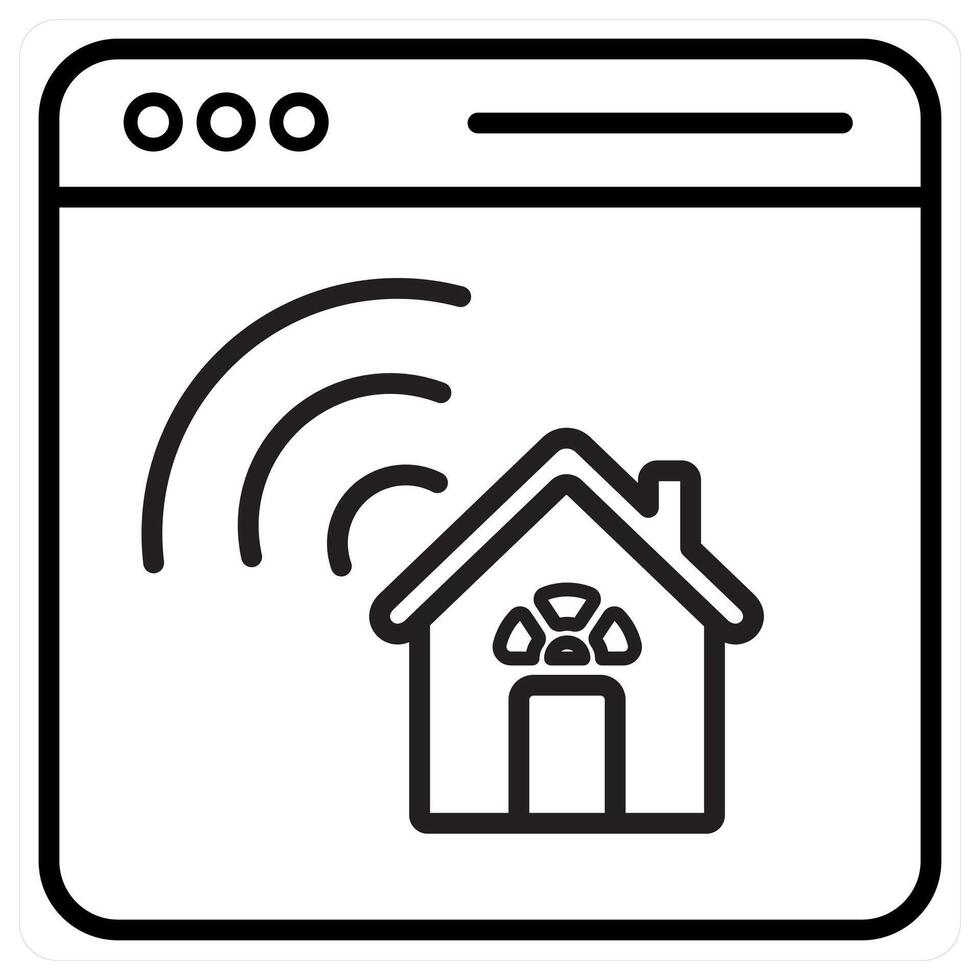 House Designing And Architecture Icon Concept in black line color vector