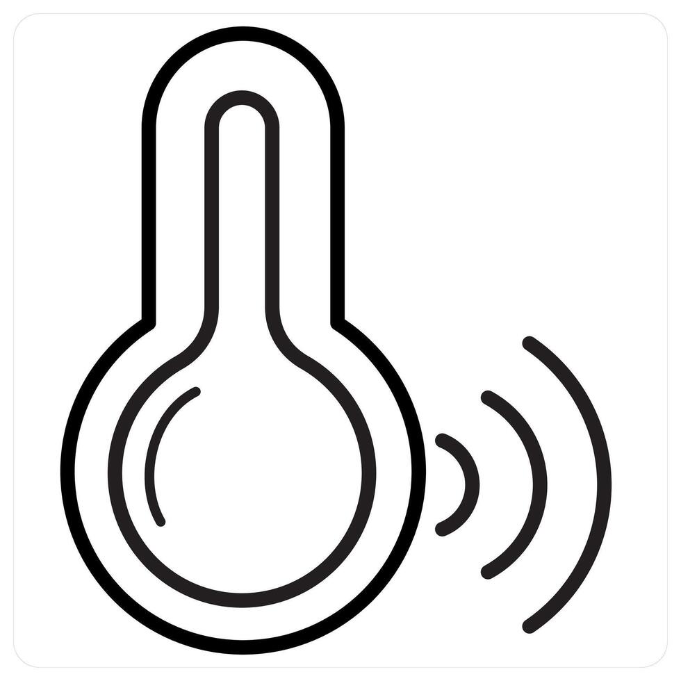 Temperature And Low Icon Concept in black line color vector