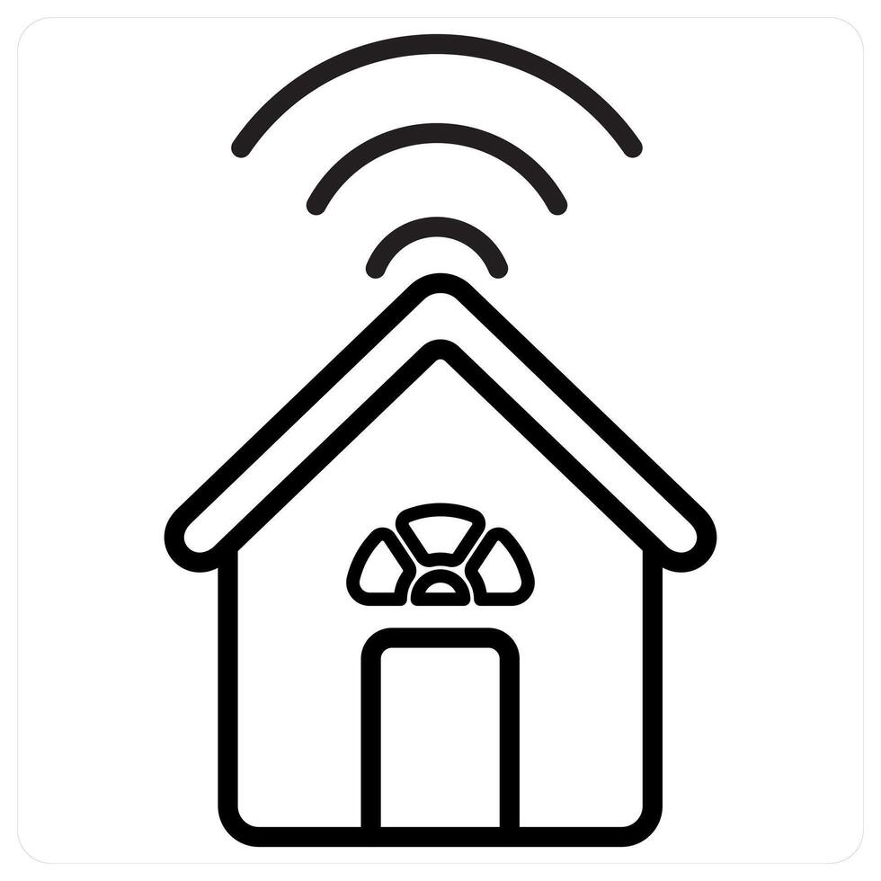 Smart House And Technology Icon Concept in black line color vector