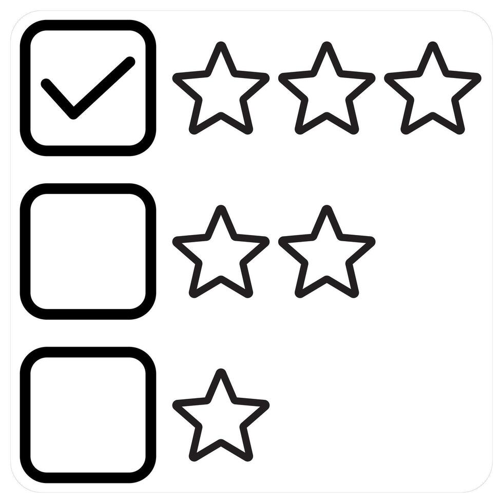 Star Rating icon concept in black line color vector