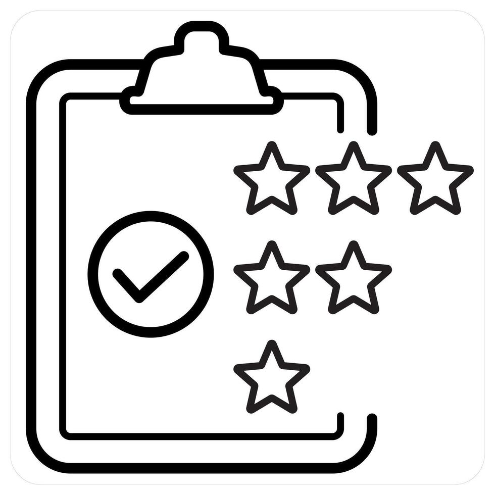 Rating and feedback icon concept in black line color vector
