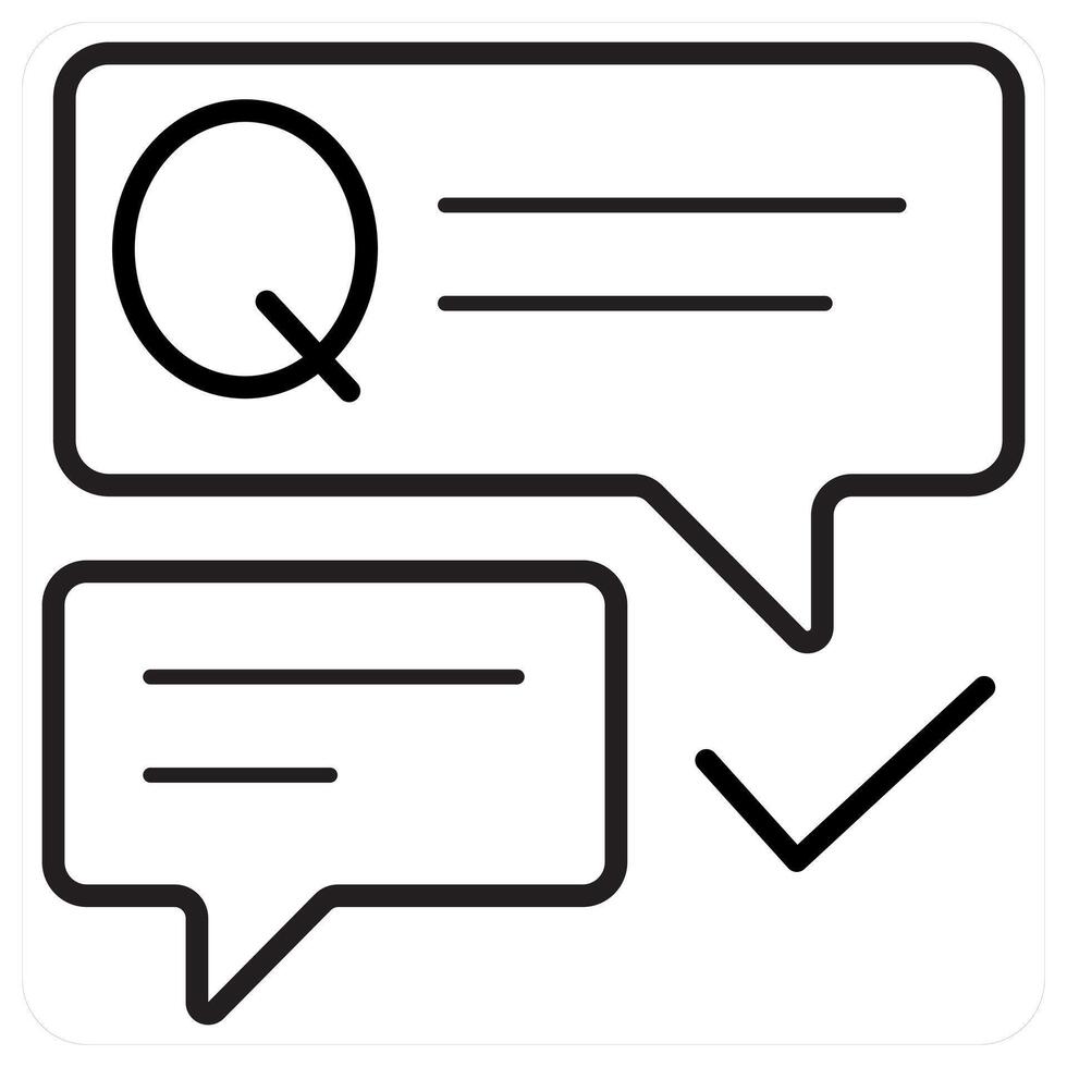 Questionnaire concept in black line color vector