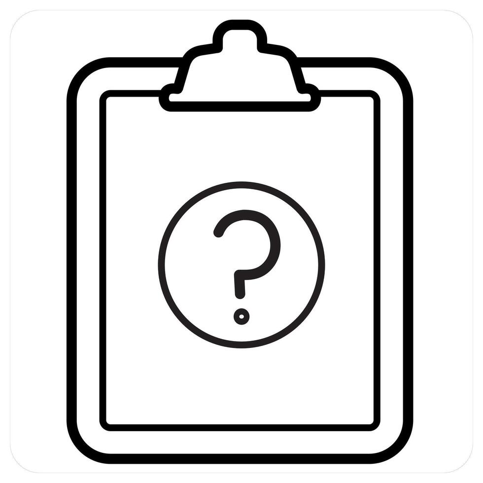 Survey and query concept in black line color vector
