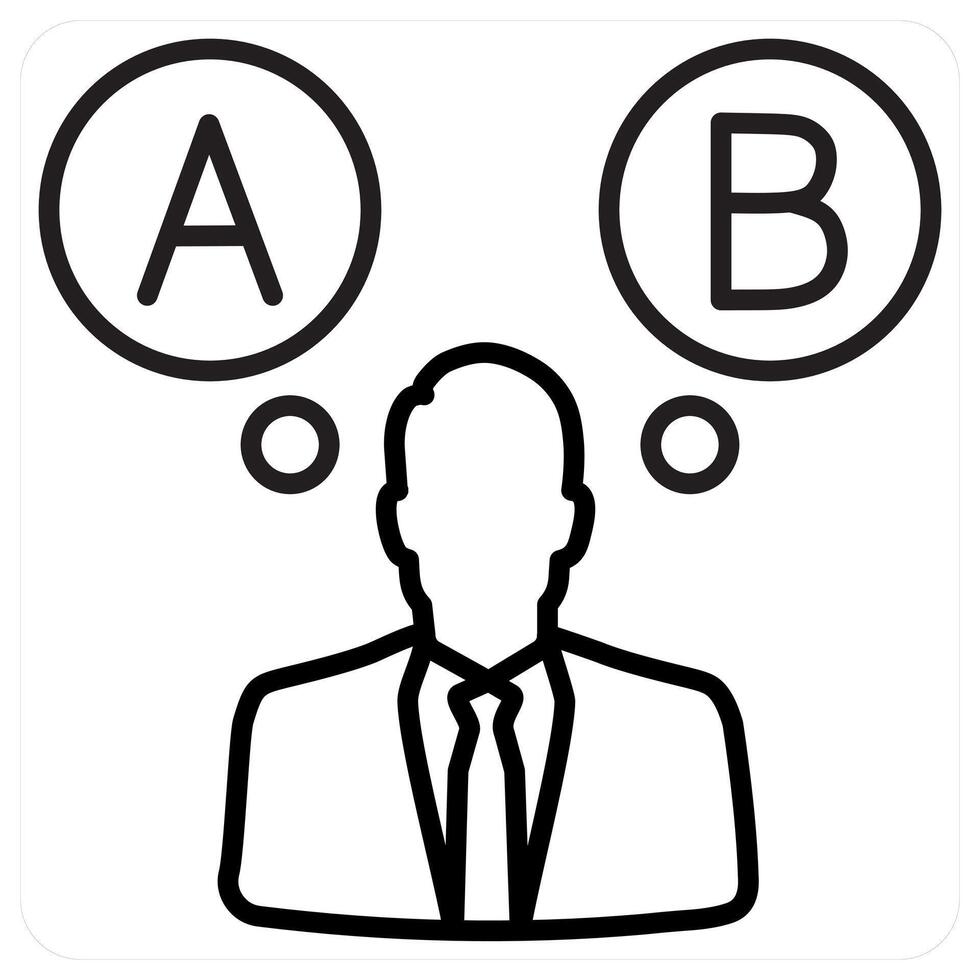 Option icon concept in black line color vector