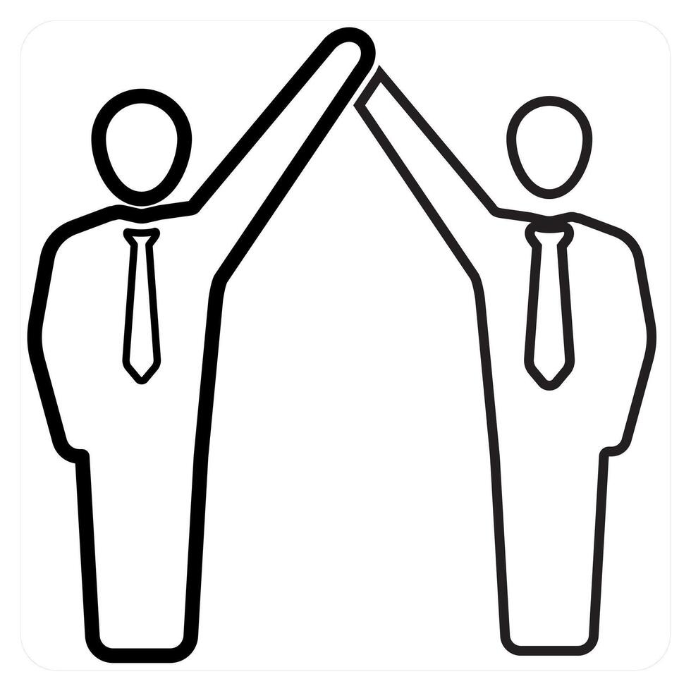 Success icon concept in black line color vector