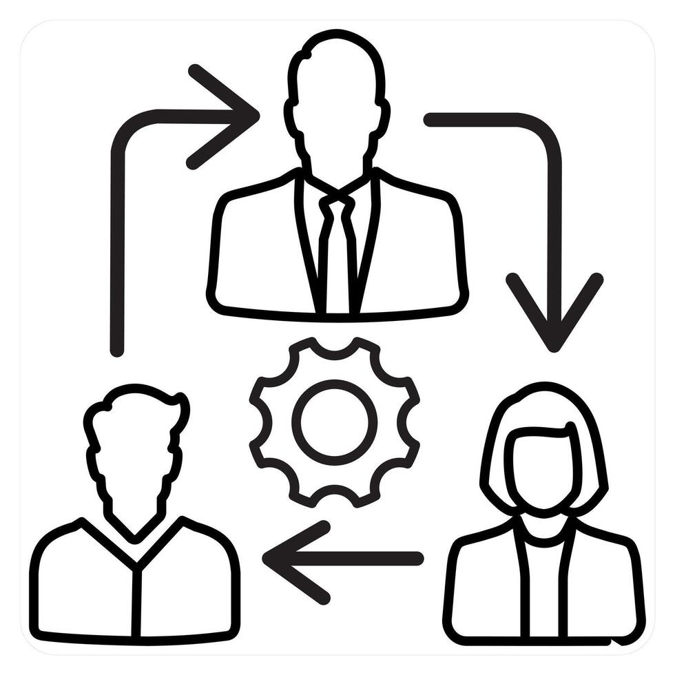 Business Specialist icon concept in black line color vector