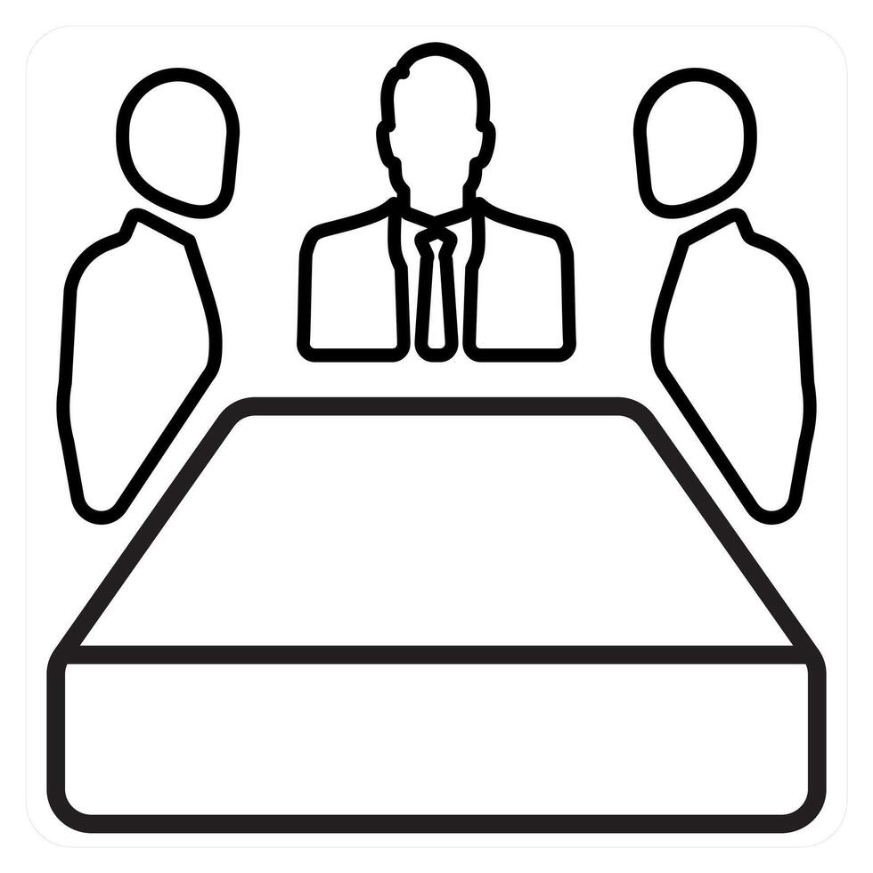 Conference concept in black line color vector