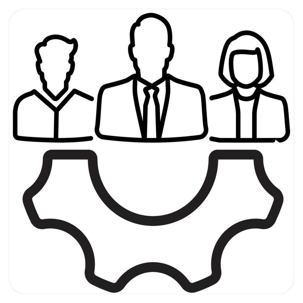 Cooperation icon concept in black line color vector
