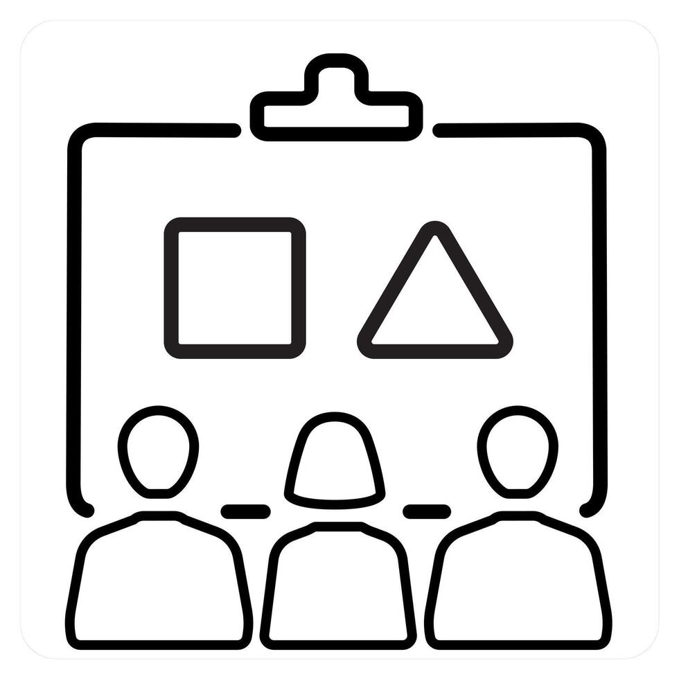 Planning icon concept in black line color vector