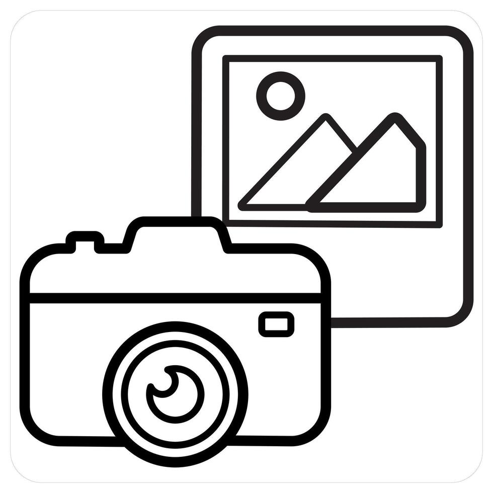 Photography icon concept in black line color vector