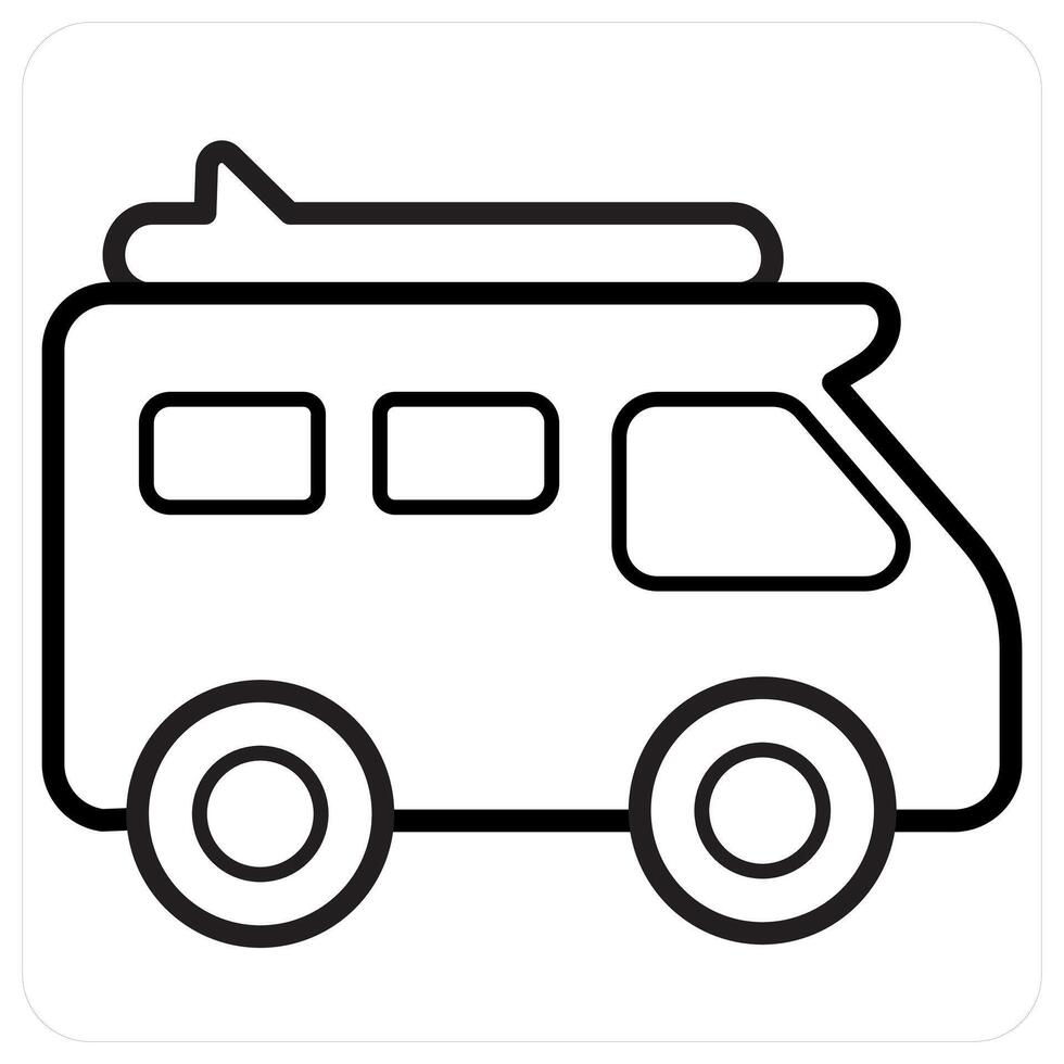 travel van icon concept in black line color vector