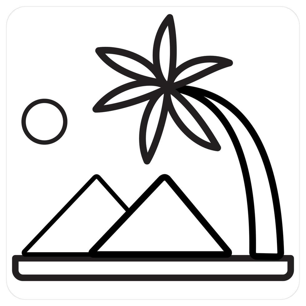 Mountains and hills icon concept in black line color vector