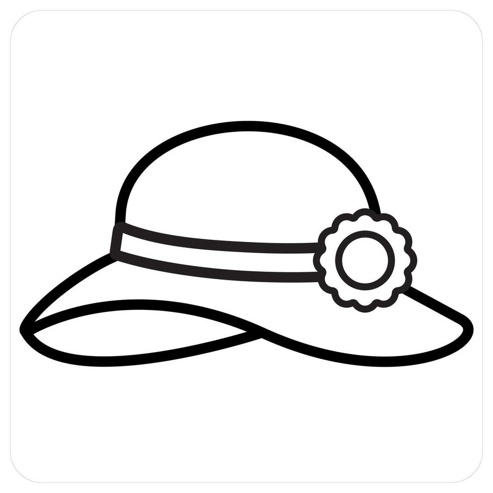 hat icon concept in black line color vector
