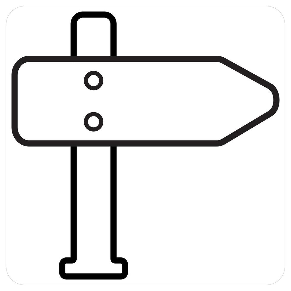 direction concept in black line color vector