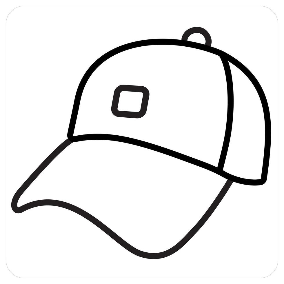 cap icon concept in black line color vector