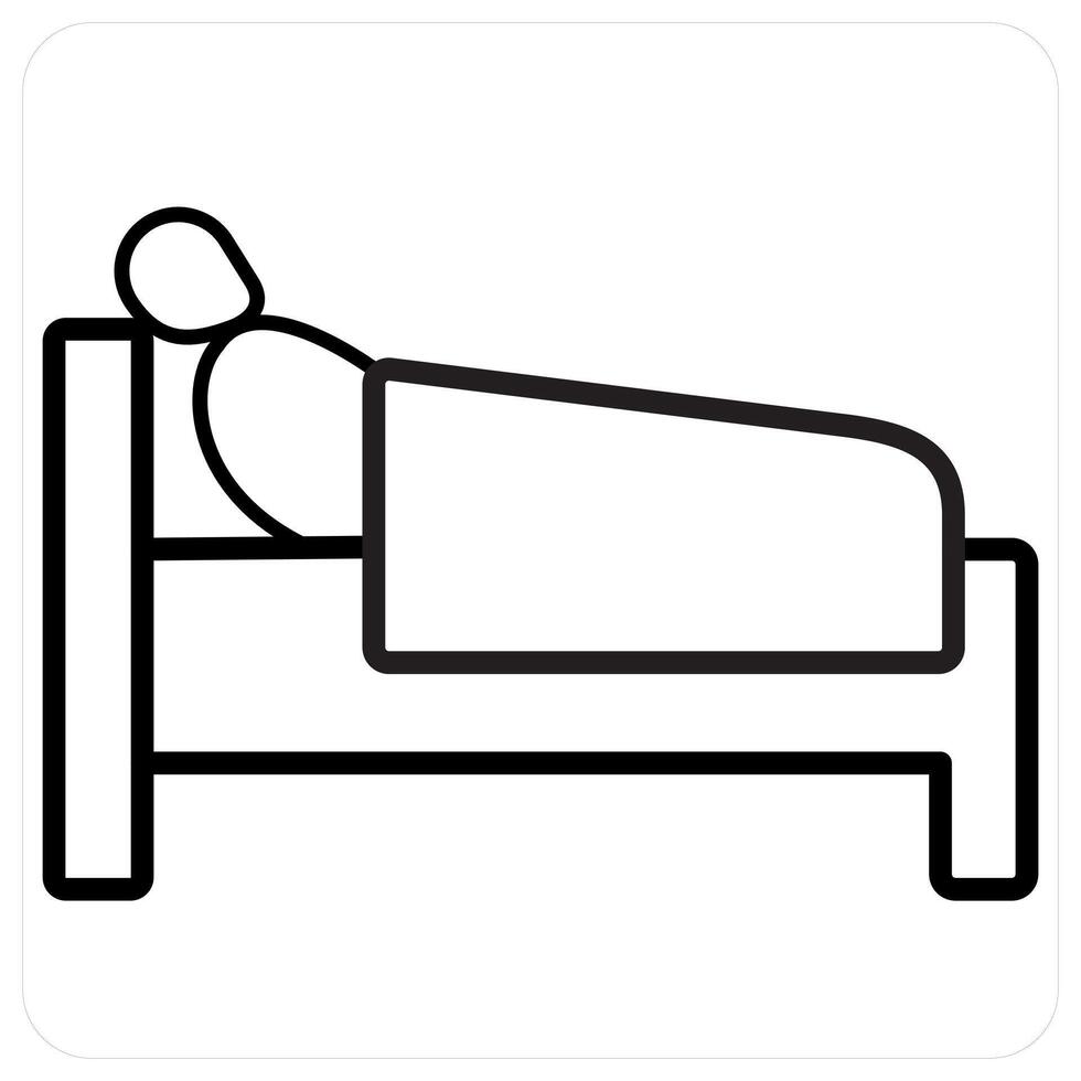 rest icon concept in black line color vector