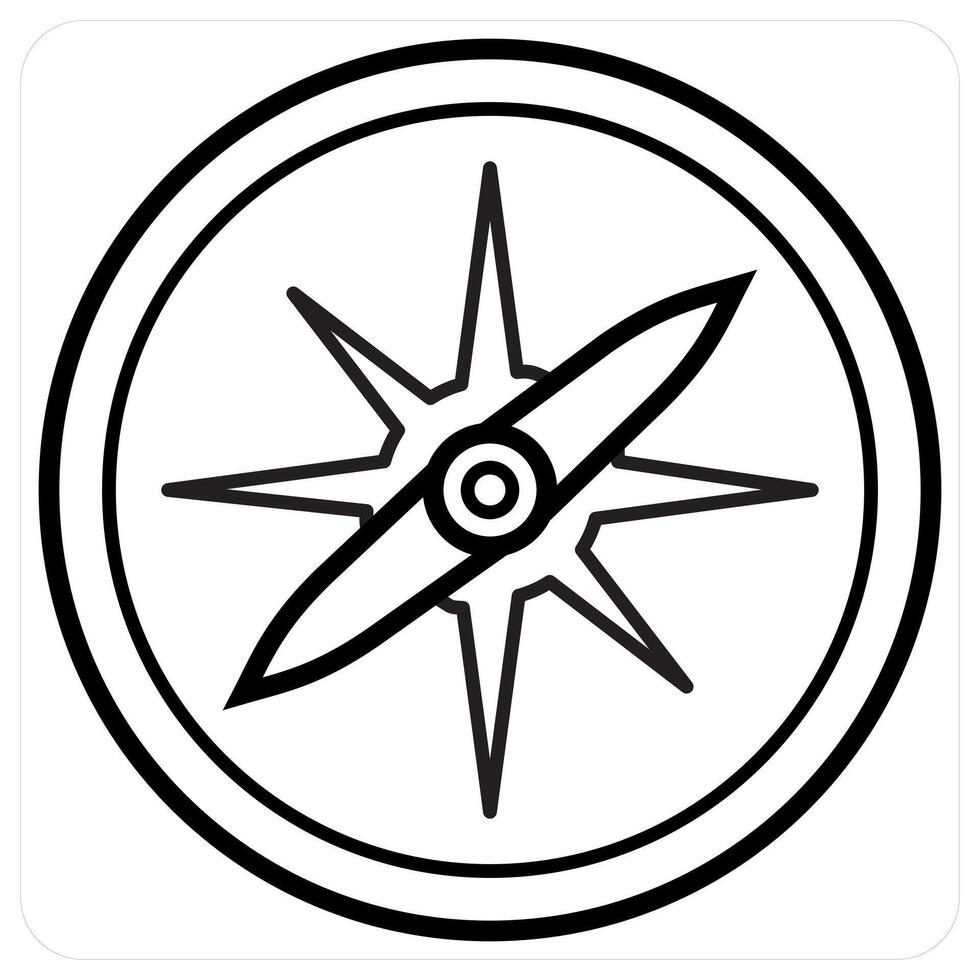 compass icon concept in black line color vector
