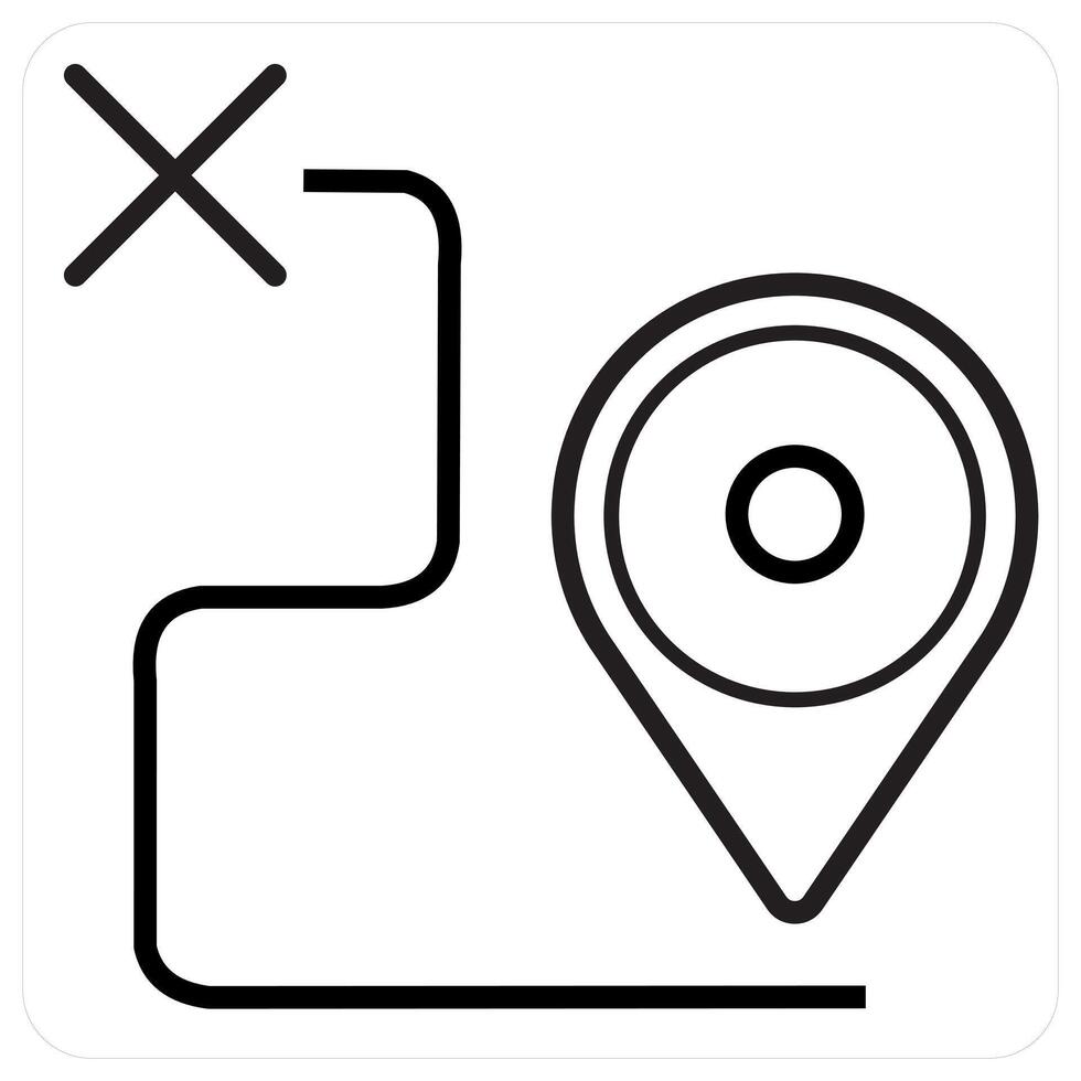 route in black line color vector