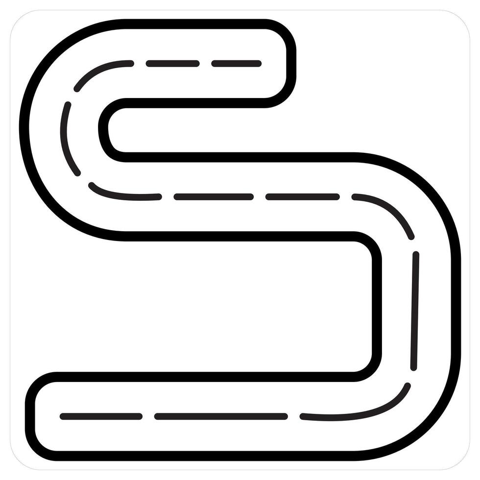 Route icon in black line color vector