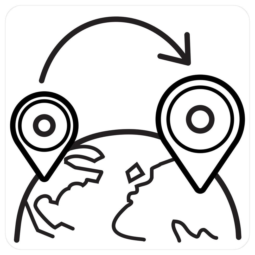 gps concept in black line color vector