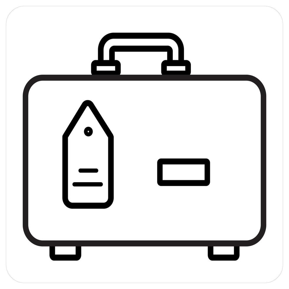 tourist bag icon concept in black line color vector