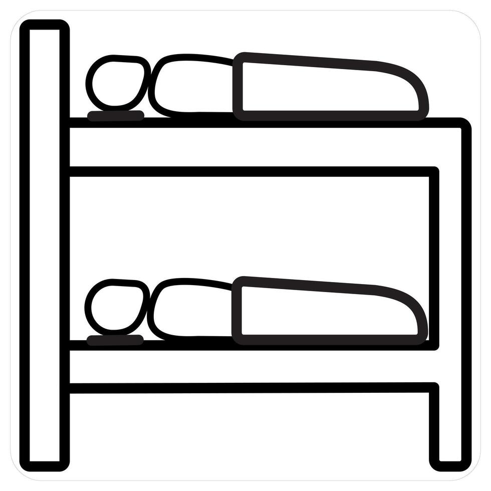 hostel icon concept in black line color vector