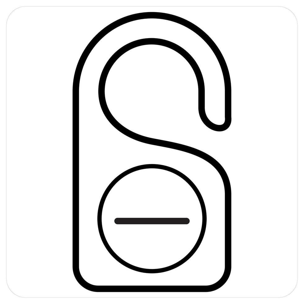 hotel lock icon concept in black line color vector