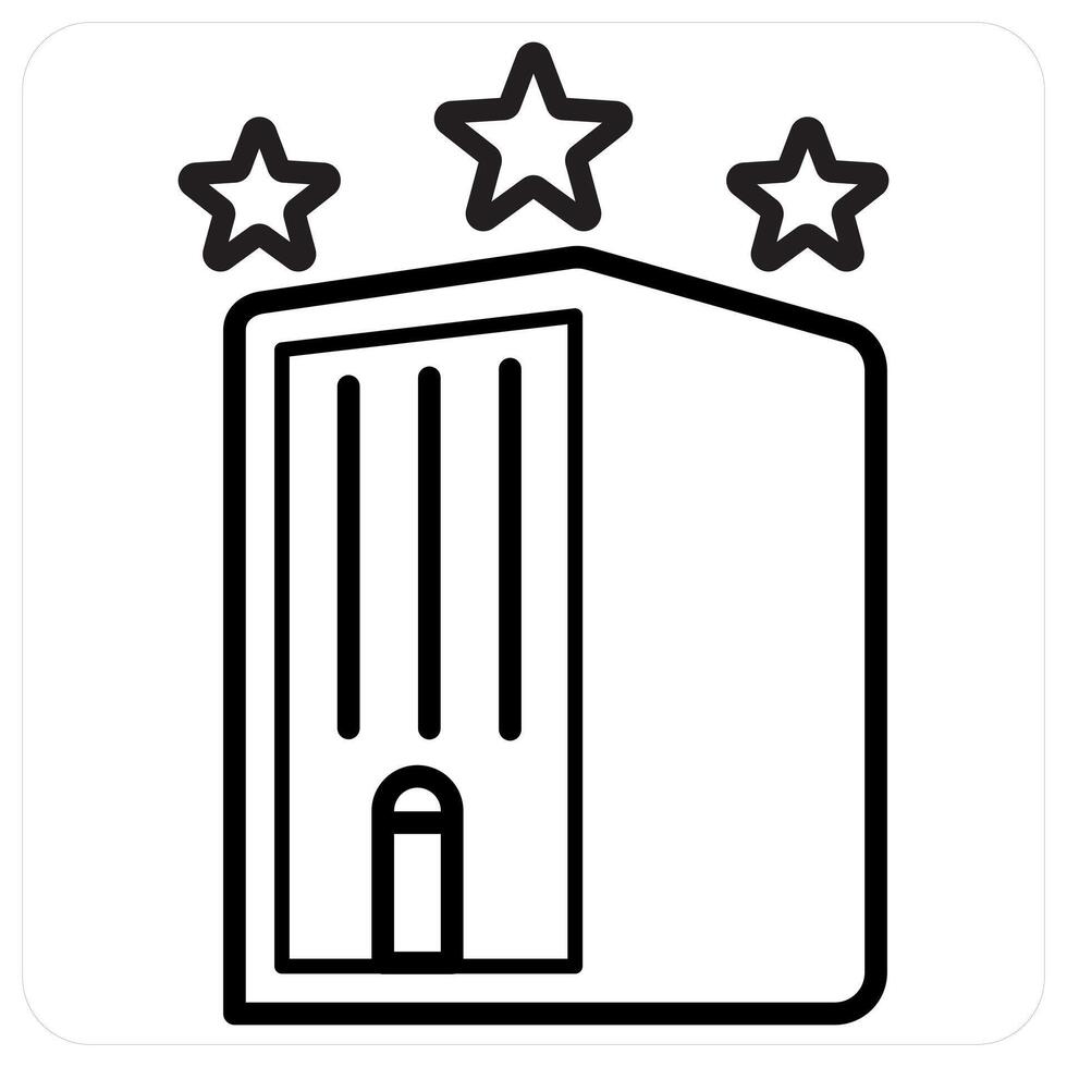 hotel icon concept in black line color vector