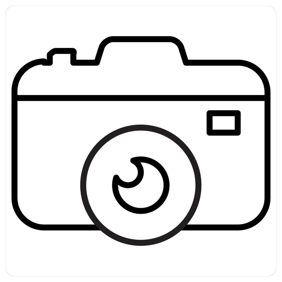 Camera concept in black line color vector