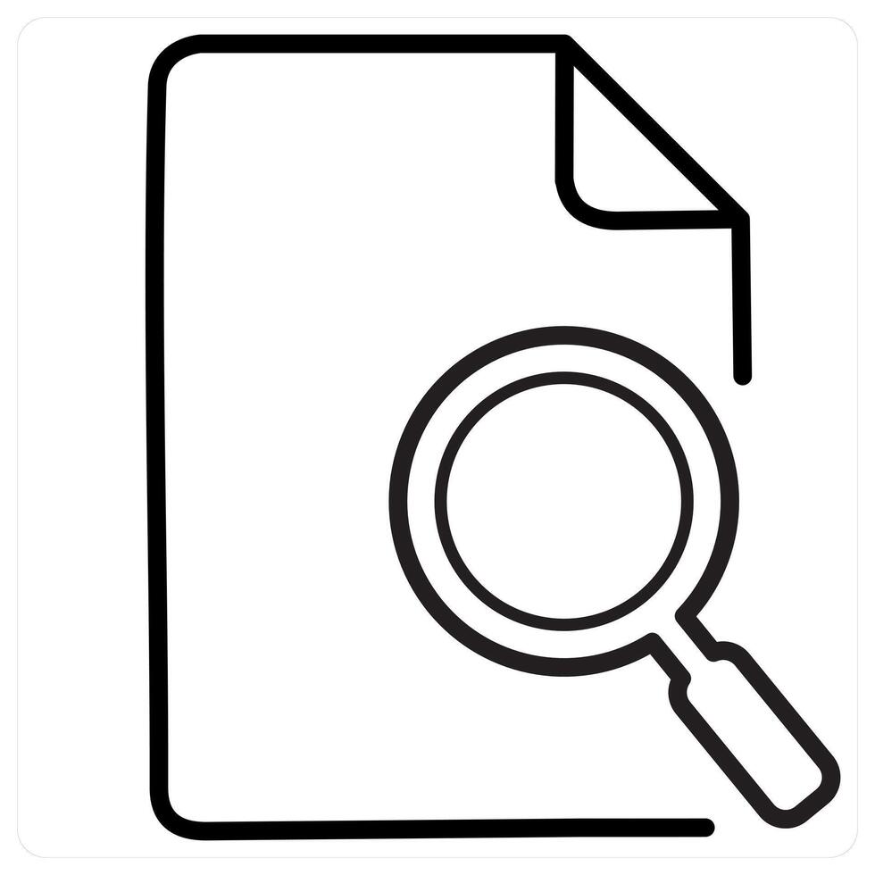 Search Document concept in black line color vector
