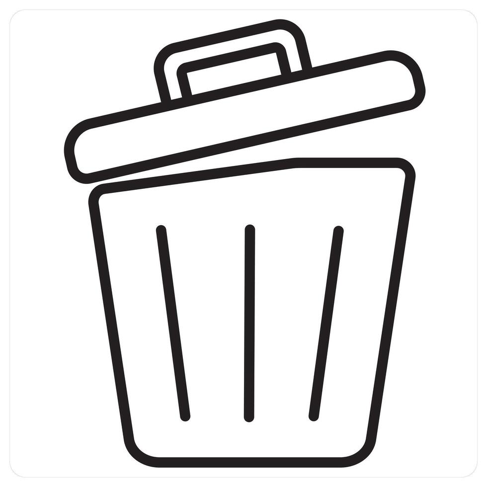 Recycle Bin concept in black line color vector