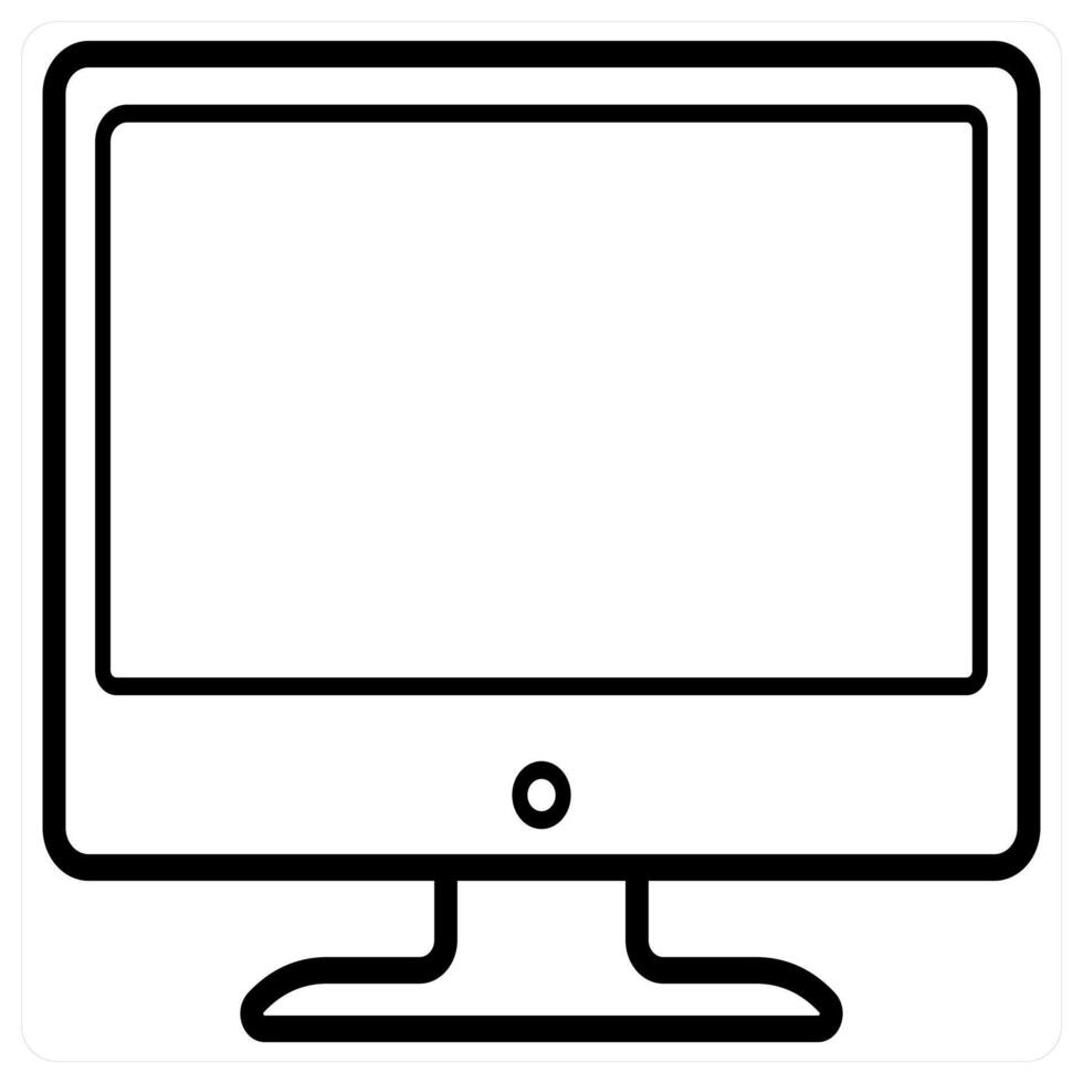 Monitor icon concept in black line color vector