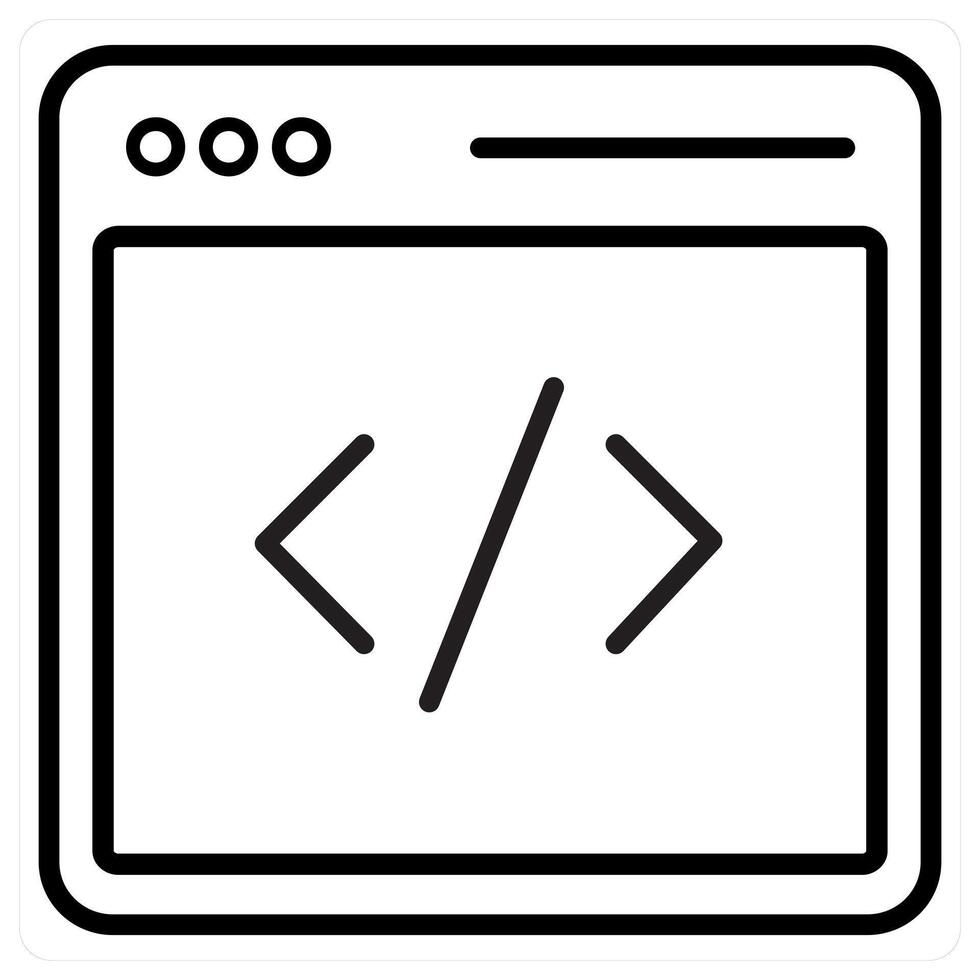 Coding concept in black line color vector