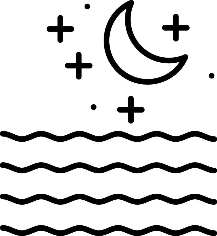 Sea Night Ocean at Dusk vector