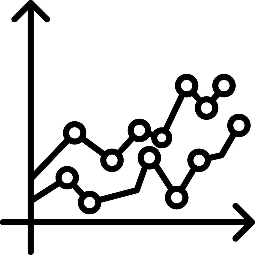 Line Chart Trend Graph vector