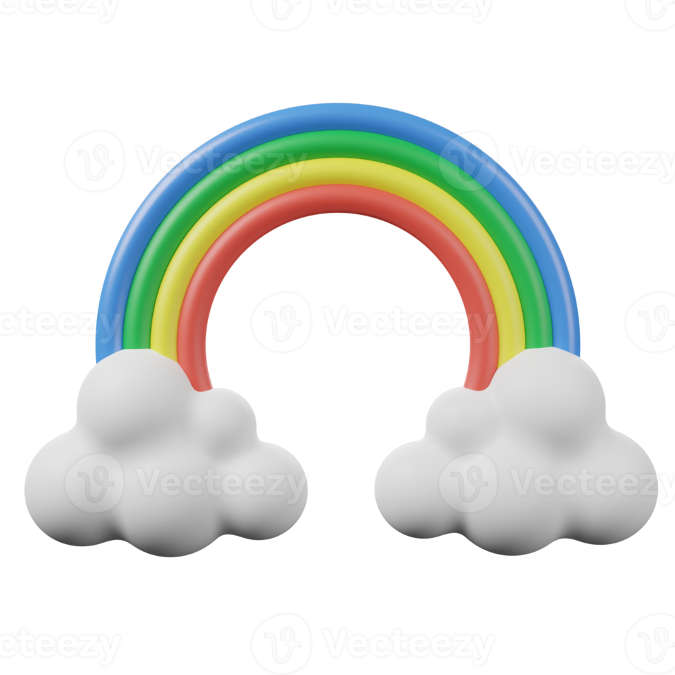 A rainbow and clouds are shown on a black background png