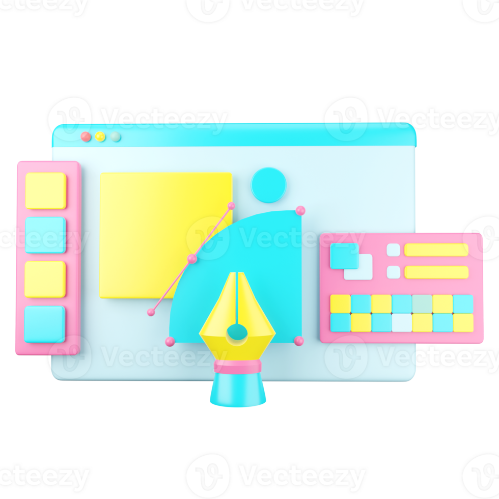 A computer screen with a pen and paper png