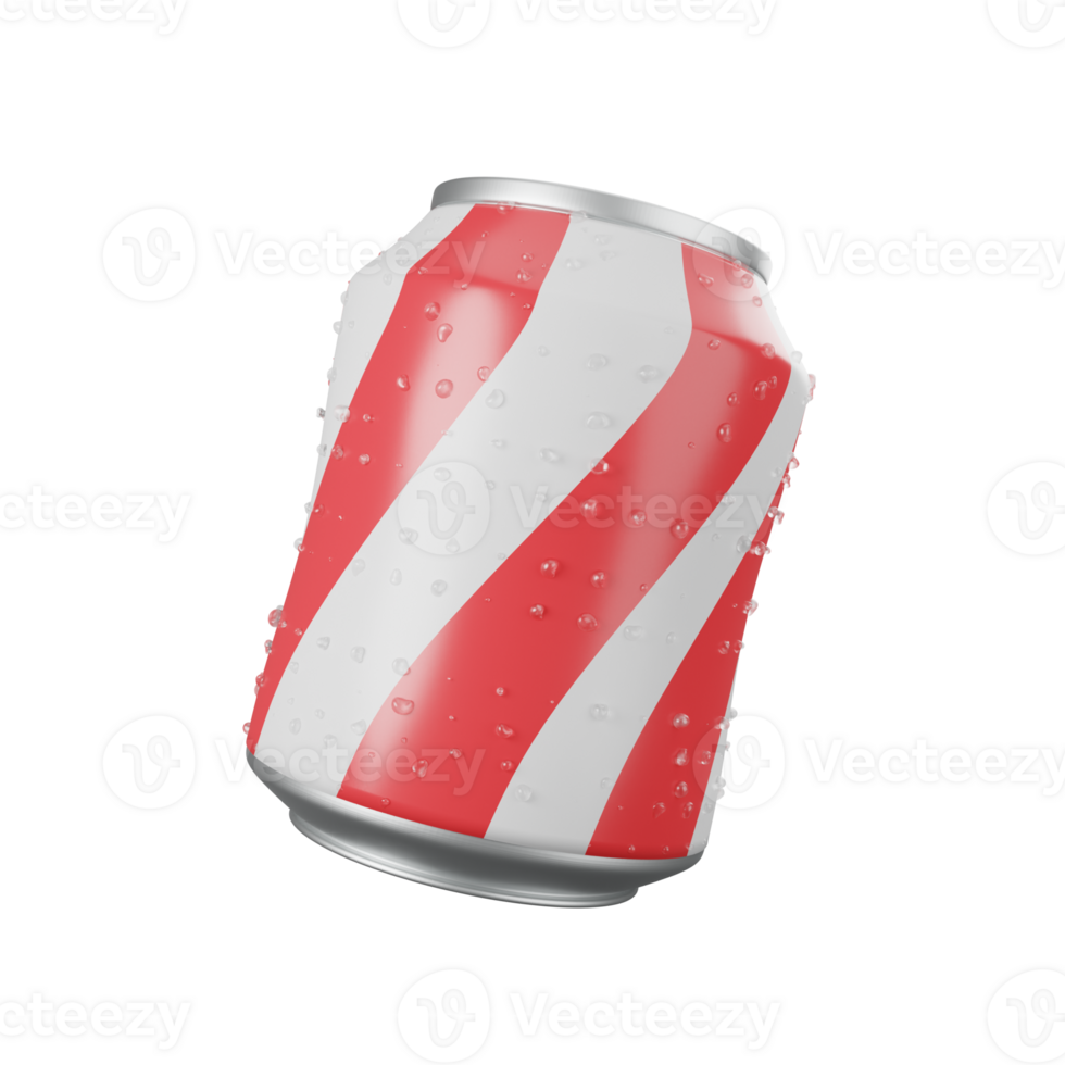 A can of soda with a red and white stripe png