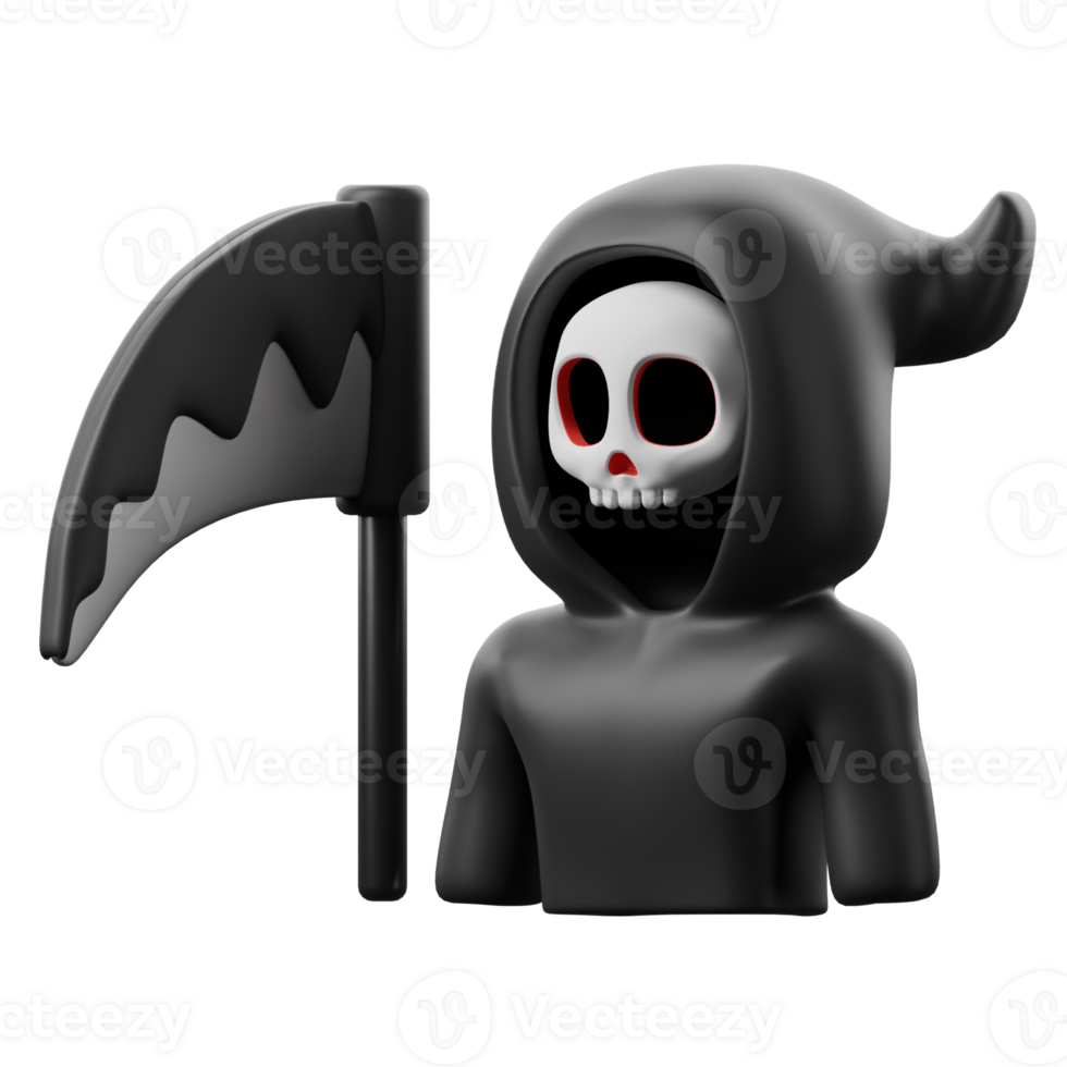 A black and white image of a grim reaper png