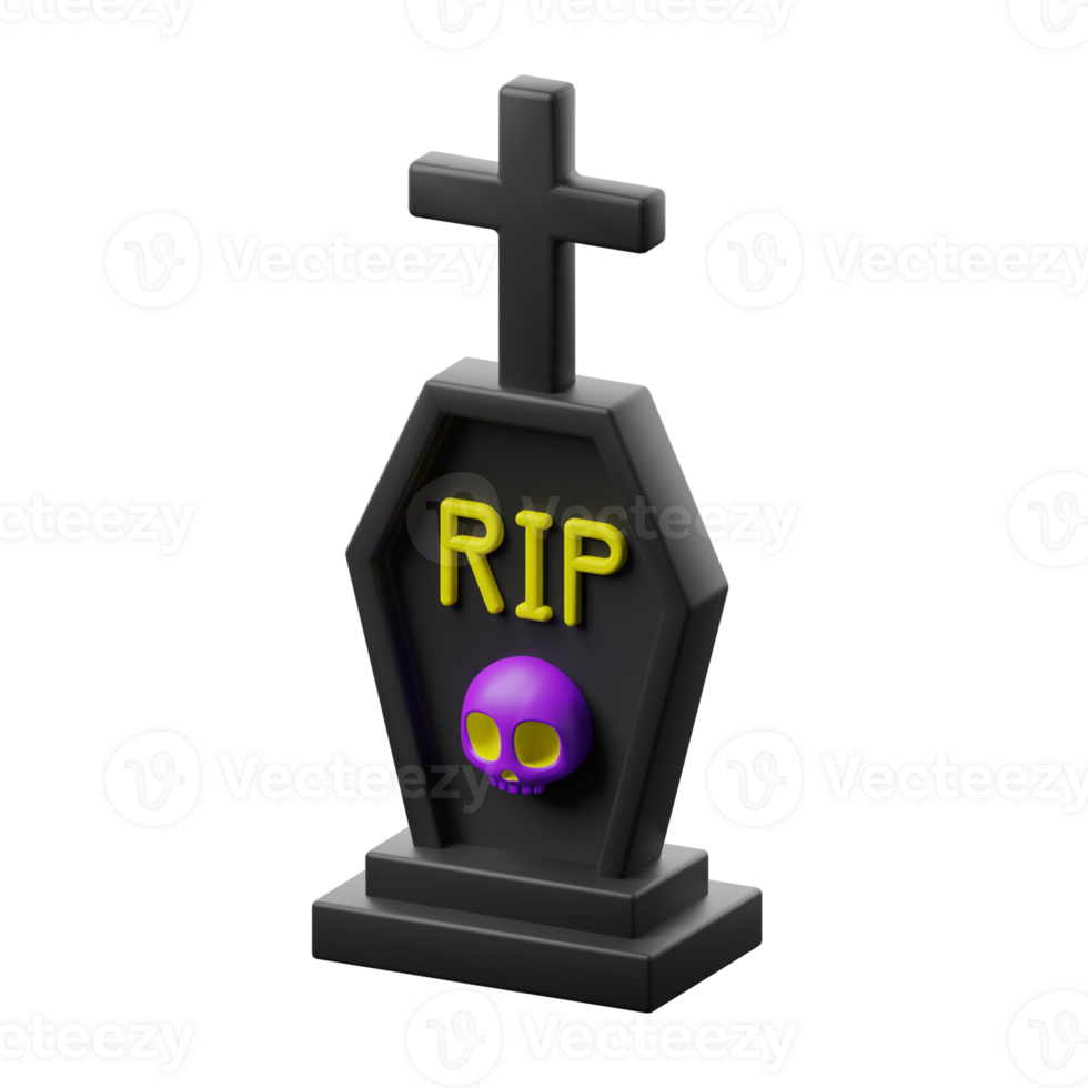 A purple skull and cross on a black grave png