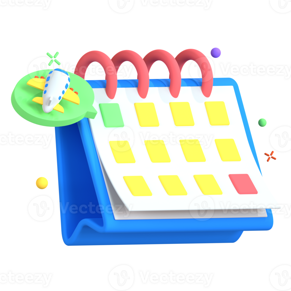 A calendar with colorful stickers on it png