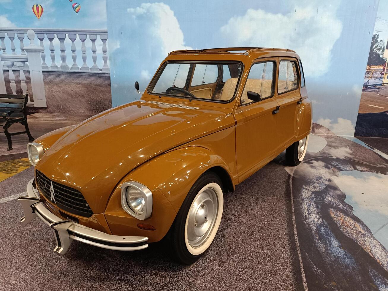 solo, central java - indonesia, april 22, 2025, Classic Brown Citroen Ami 6 Car Vintage Automobile photo