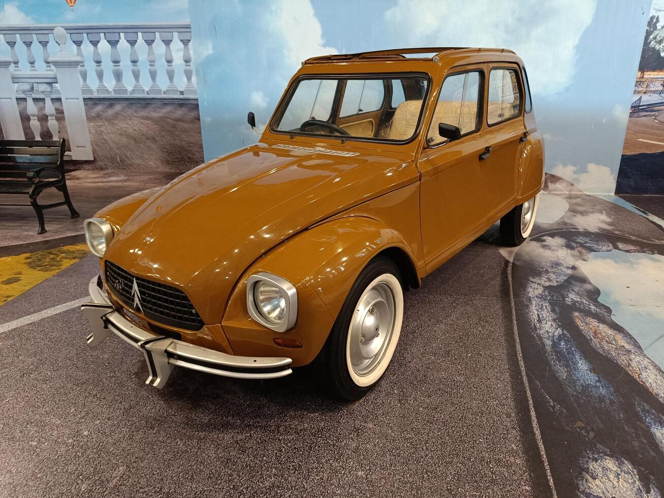 solo, central java - indonesia, april 22, 2025, Classic Brown Citroen Ami 6 Car for Sale photo