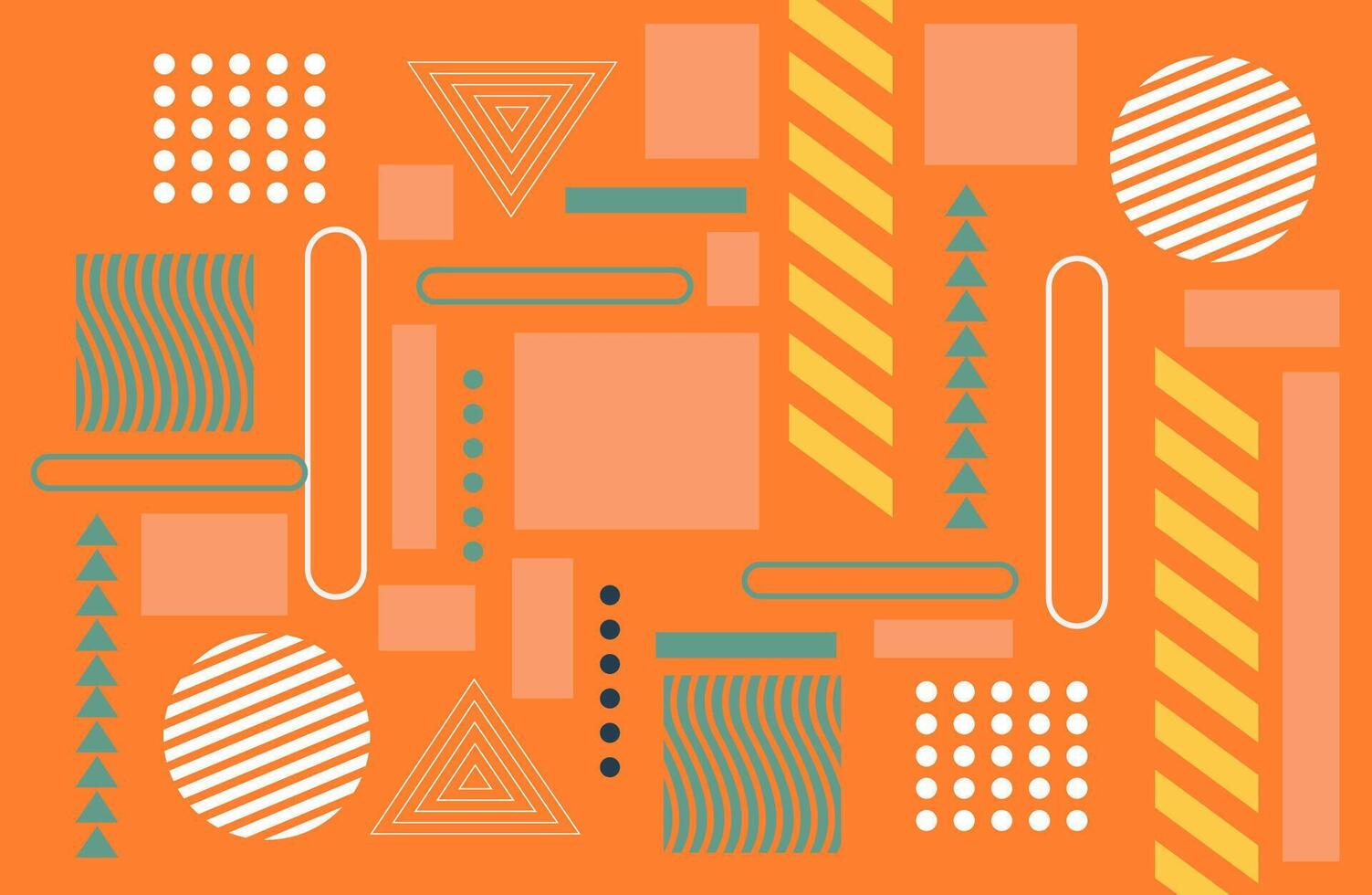 Abstract background with geometric shapes ornaments. Geometric ornaments in memphis style art for background design. vector