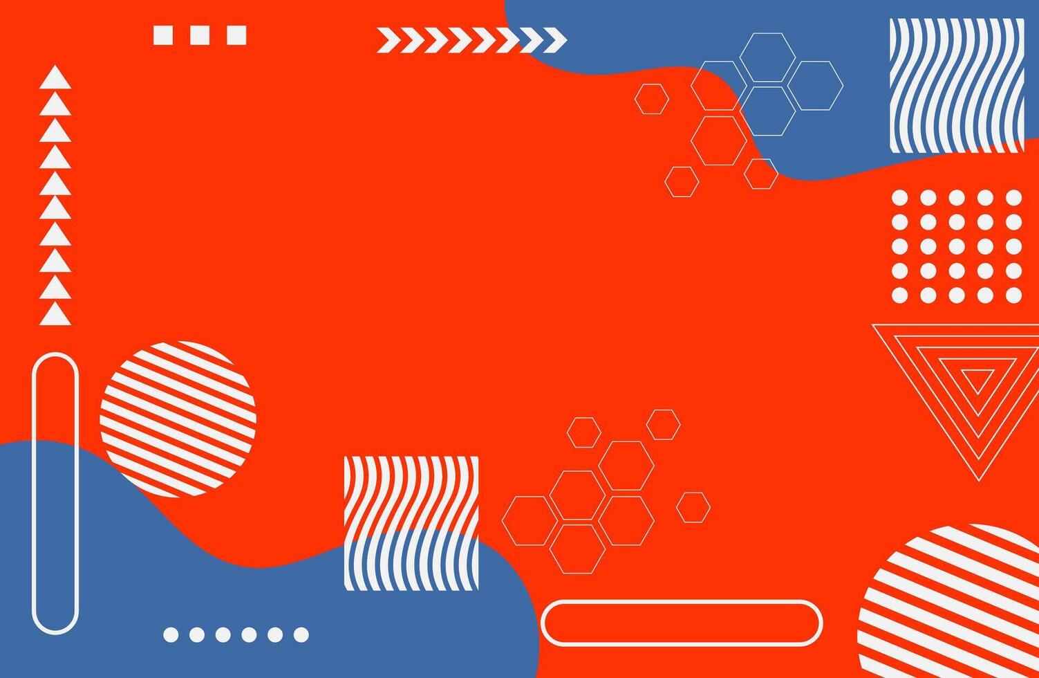 Modern Retro Artistic Design with Colorful Pattern and Memphis Style Elements vector