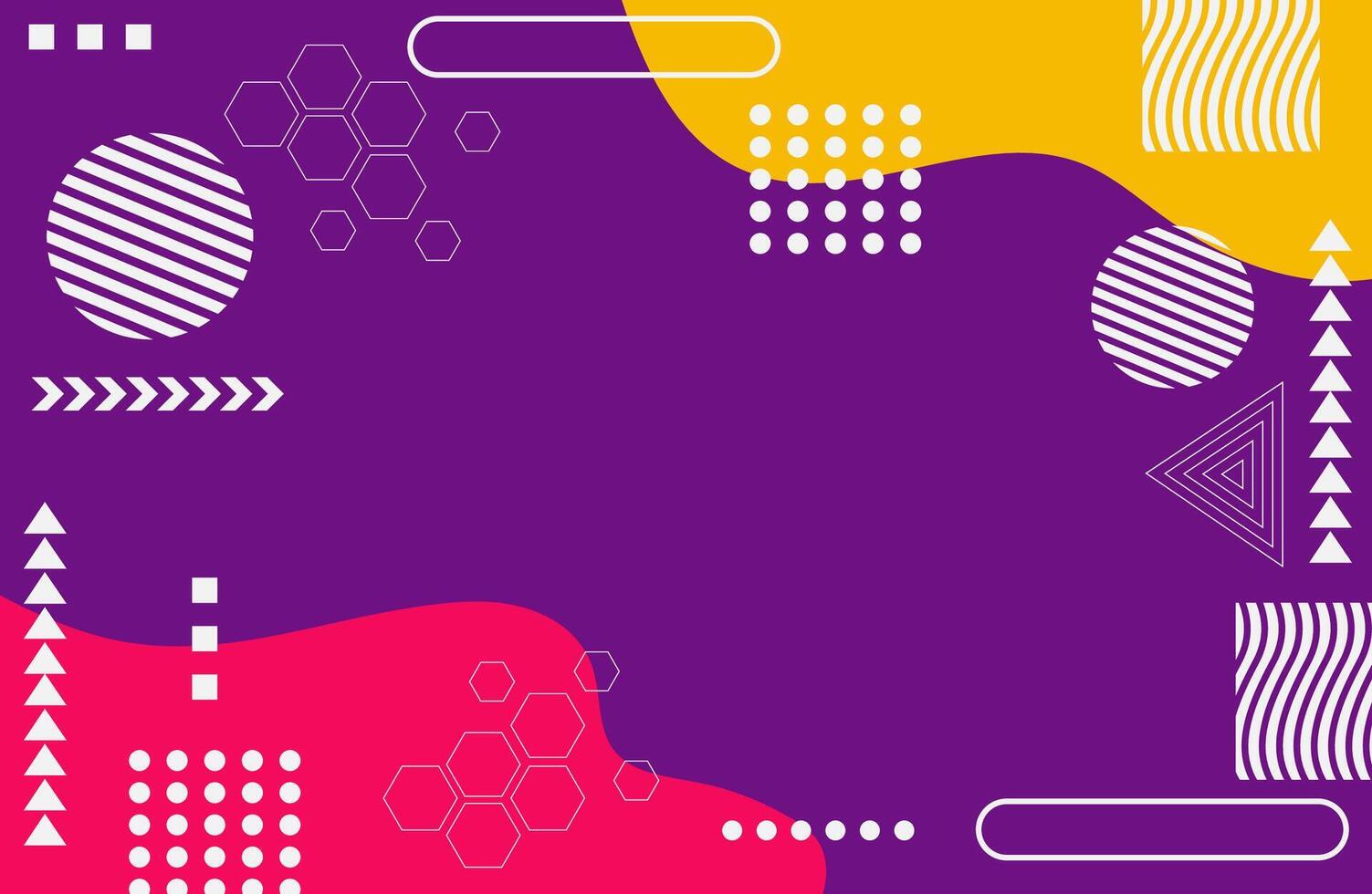 Playful Geometric Art in Modern Retro Design With Whimsical Bright Colors vector