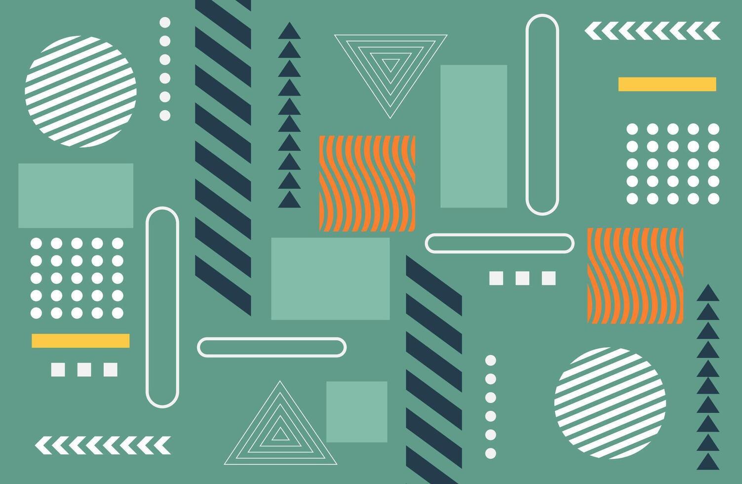 Asymmetric Geometric Theme in Retro Memphis Style vector