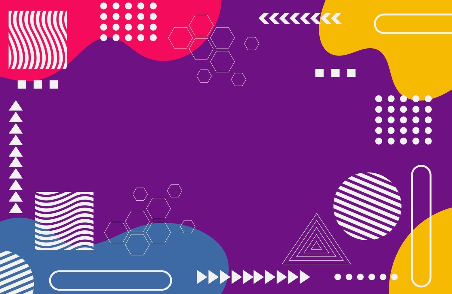 Dynamic Artistic Composition with Symmetrical Elements and Whimsical Memphis Patterns vector